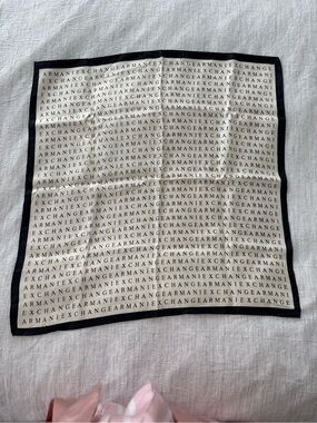 Armani Exchange Black & White Repeating Logo Scarf